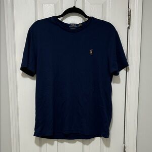 Polo by Ralph Lauren Navy Short-Sleeve Crewneck Tee. Custom Slim fit.